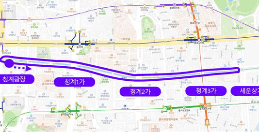 청계천 자율주행 전용버스 운행 시작…25일(금) 시민 누구나 무료 탑승